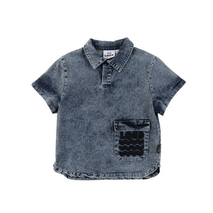 Loud Mid Blue Stone Wash Onda Front Pockets Shirt