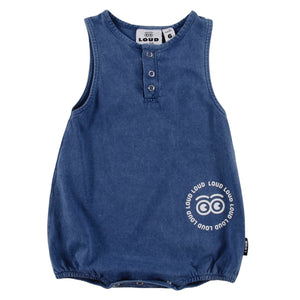 Loud Navy Marble Dye Family Romper