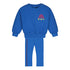 Bonmot Fresh Blue Quilted Embroidery Sweatshirt & Side Stripe Legging Set