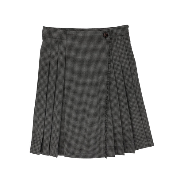Lil Legs Grey Houndstooth Kilt Skirt with Straps – Buttons
