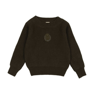 Lil Legs Olive Chunky Crest Knit Sweater