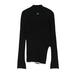 Twinset Black Sweater with White Trim