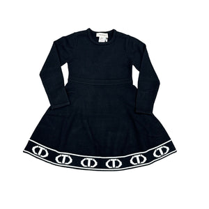 Twinset Black Dress with Logo Bottom