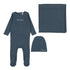 Lilette Off Navy Cotton Word Layette Set