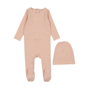 Lilette Shell Pink Cotton Word Footie Set