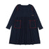 Lil Legs Navy/Red Ribbed Placket Dress