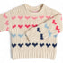 Design History Girls Cream Hearts Sweater