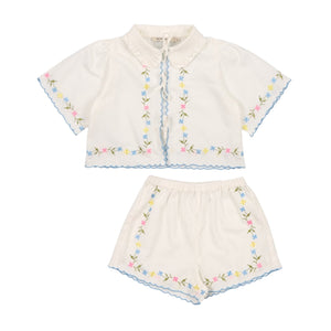 The New Society Hermione Coconut Blouse & Short Set