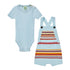 Fub Light Blue Rib Body & Purlrib Shorts Set