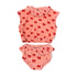 Piupiuchick Pink w/ Red Bows Collar Blouse & High Waisted Shorties Set