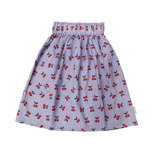 Piupiuchick Purple/White Checkered w/ Cherries Long Skirt