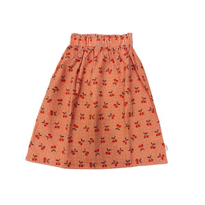 Piupiuchick Red & White Checkered w/ Cherries Long Skirt