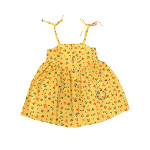 Piupiuchick Yellow w/ Flowers Allover Short Dress