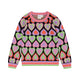 Deux Par Deux Hearts Jacquard Sweater