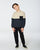 Deux Par Deux Peacoat Color Block Brushed Jersey Top w/ Quilted Pocket