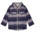 Deux Par Deux Plaid Blue & Grey Overshirt w/ Pockets