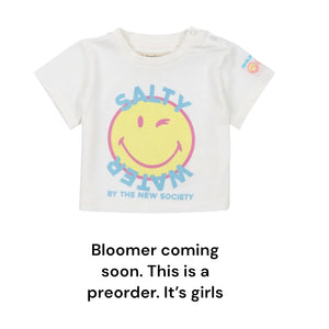 The New Society White Smiley Salty Water Baby T-Shirt & Multicolor Stripes Short Set