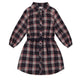 Deux Par Deux Plaid Shirt Dress w/ Belt