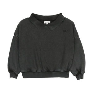 Kin and Kin K151 Black Washed Polo Sweatshirt