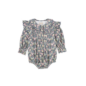 One Child Fawn Floral Pleated Detail Romper