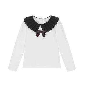 Patachou Black Collar Girl Blouse