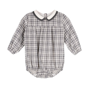 One Child Trail Plaid Collared Romper