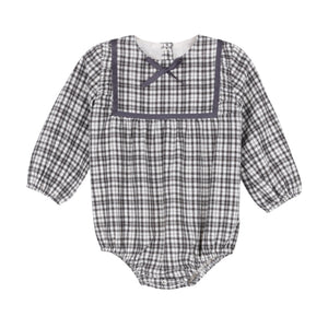 One Child Trail Plaid Square Bib Romper