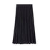 Papillon Black Filly Leather Suede Pleat Maxi Skirt