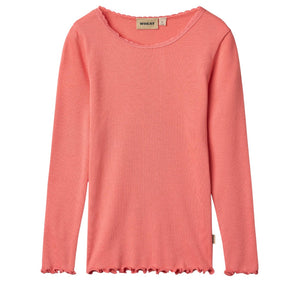 Wheat Light Coral Reese Rib LS T-Shirt