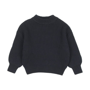 Kin and Kin K122 Navy Fisherman Ribbed Sweater