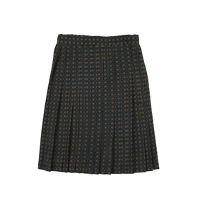 Kin and Kin K113 Navy Print Pleated Skirt