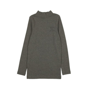 Kin and Kin K106 Heathered Grey Mock Turtleneck