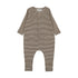 Kin and Kin K50 Oatmeal/ Taupe Stripe Baby Jumpsuit