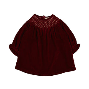 Louis Louise Burgundy Velvet Maxina Baby Dress