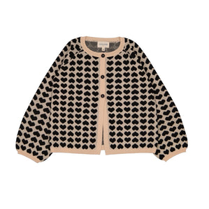 Louis Louise Black/ Beige Heart Gulsah Cardigan