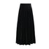 Parni K594 Black Velour Pleated Maxi Skirt