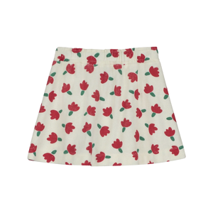 Bonmot Ivory Mini Skirt Flowers