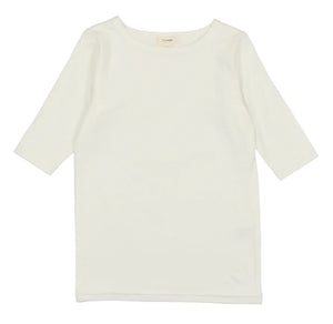 Lil Legs Winter White Bamboo Three Quarter Sleeve Tee