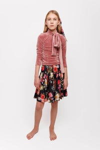 Christina Rohde Pink Velour Mockneck w/ Bow 4411 126