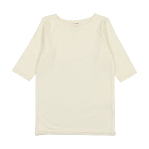 Lil Legs Cream Bamboo Three Quarter Sleeve Tee