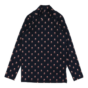 Lil Legs Navy Vintage Floral Mockneck