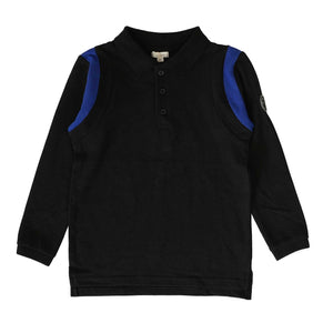 Lil Legs Black Striped Accent Polo