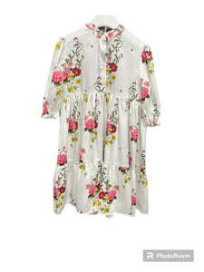 Christina Rohde White/Hot Pink Floral Dress