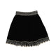 Petite Amalie Black/Gold Velvet Skirt w/ Metalic Lace