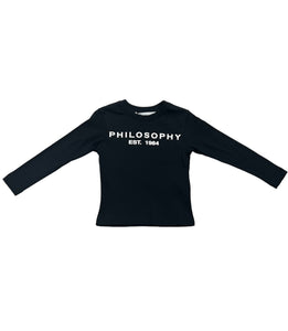 Philosophy Black Logo Graphic Print Detail T-Shirt