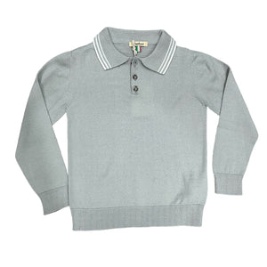 Nupkeet Scanno 83 Grey Stripe Wool Polo