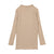 Kin Kin Smokey Beige Ribbed Scalloped T-Shirt
