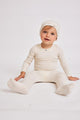Parni K274 Ivory-White Baby Footie w/ Logo
