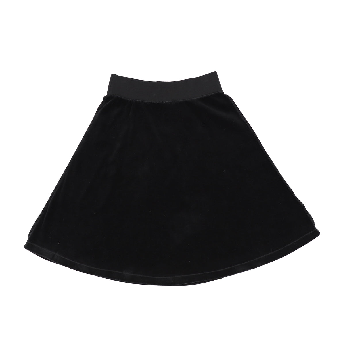 Parni K265 Black Velour Aline Short Skirt – Buttons and Bows