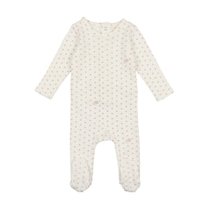 Lilette White/Pink Ribbed Star Footie